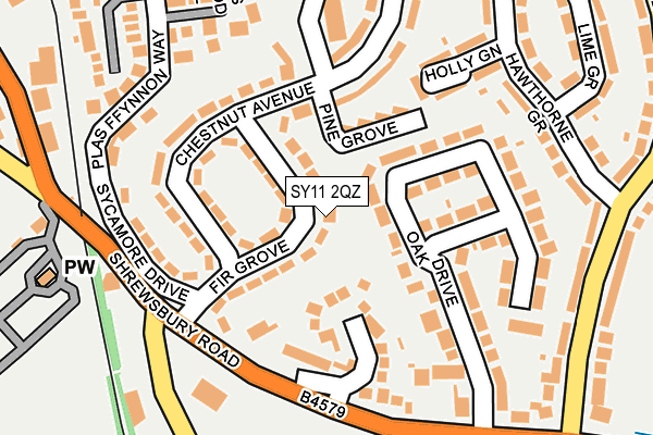SY11 2QZ map - OS OpenMap – Local (Ordnance Survey)