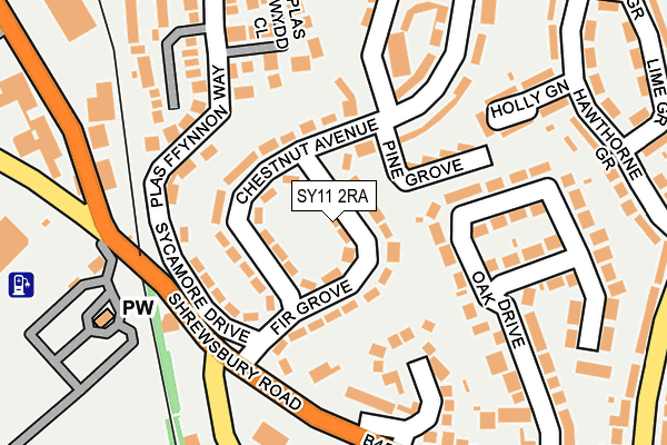 SY11 2RA map - OS OpenMap – Local (Ordnance Survey)