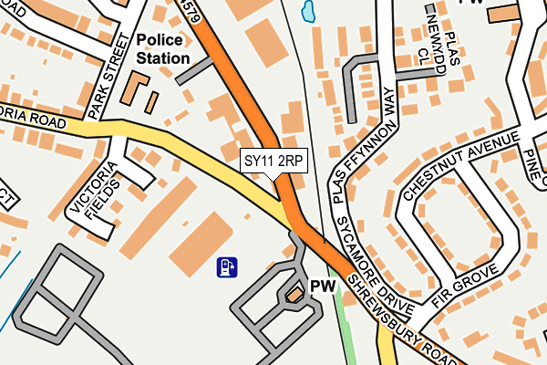 SY11 2RP map - OS OpenMap – Local (Ordnance Survey)