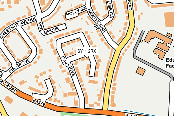 SY11 2RX map - OS OpenMap – Local (Ordnance Survey)