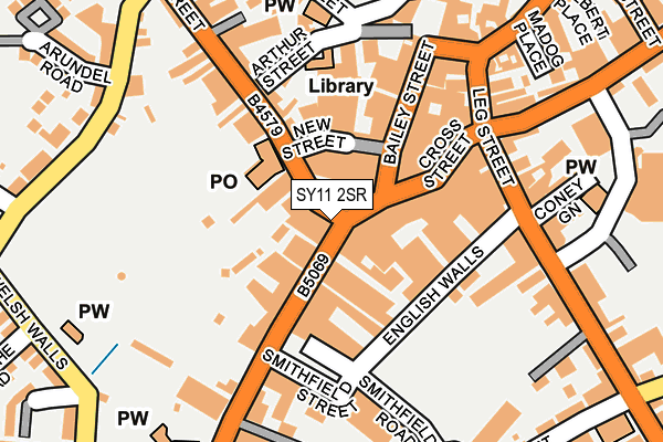 SY11 2SR map - OS OpenMap – Local (Ordnance Survey)