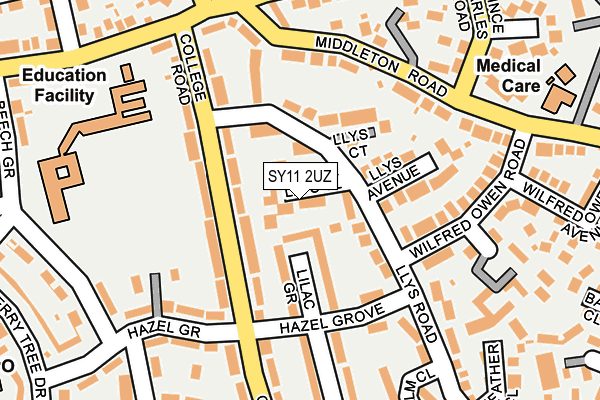 SY11 2UZ map - OS OpenMap – Local (Ordnance Survey)