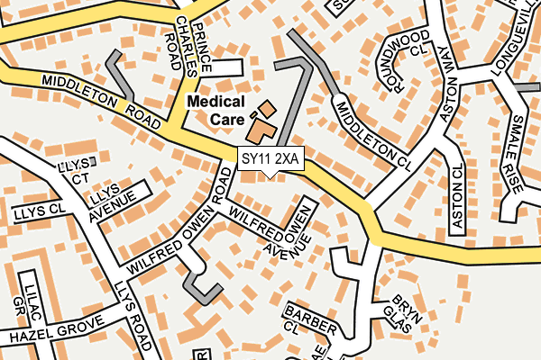 SY11 2XA map - OS OpenMap – Local (Ordnance Survey)