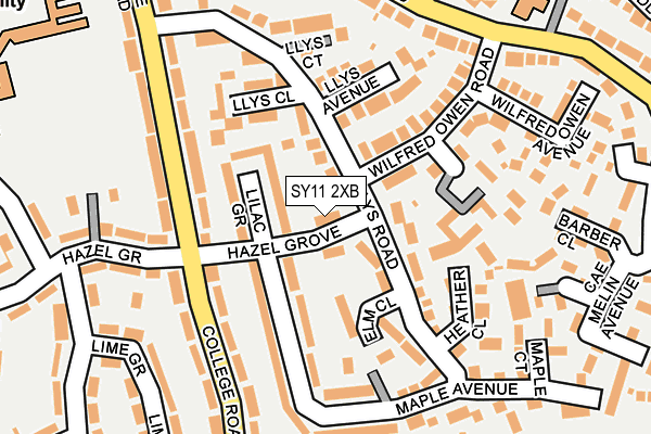 SY11 2XB map - OS OpenMap – Local (Ordnance Survey)