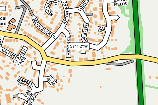 SY11 2YW map - OS OpenMap – Local (Ordnance Survey)