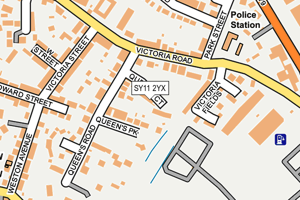 SY11 2YX map - OS OpenMap – Local (Ordnance Survey)