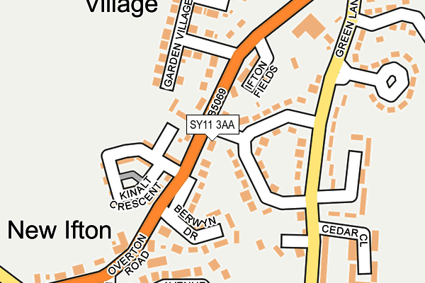 SY11 3AA map - OS OpenMap – Local (Ordnance Survey)