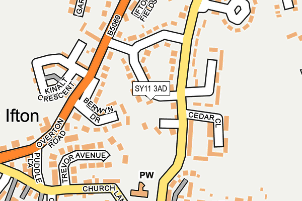 SY11 3AD map - OS OpenMap – Local (Ordnance Survey)