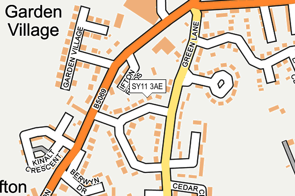 SY11 3AE map - OS OpenMap – Local (Ordnance Survey)