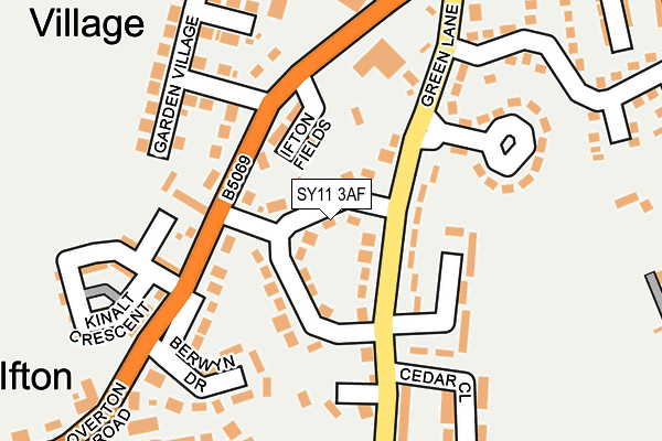 SY11 3AF map - OS OpenMap – Local (Ordnance Survey)