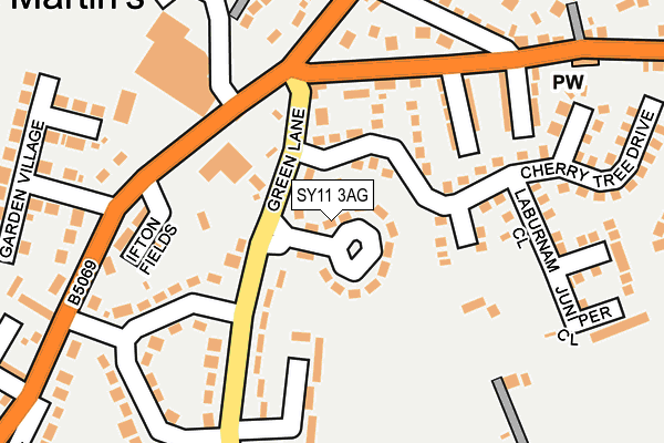 SY11 3AG map - OS OpenMap – Local (Ordnance Survey)