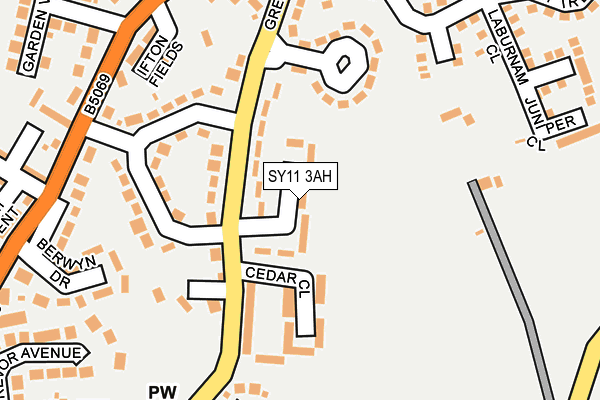 SY11 3AH map - OS OpenMap – Local (Ordnance Survey)