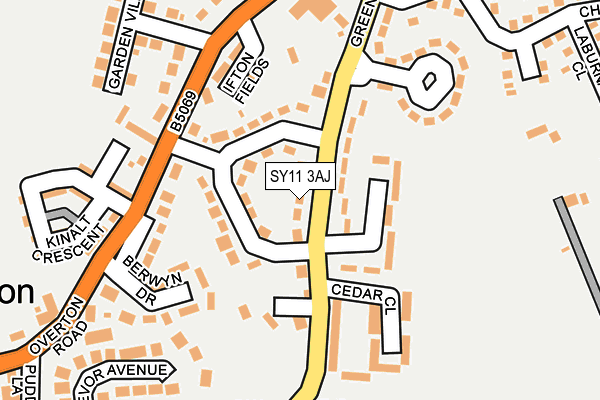 SY11 3AJ map - OS OpenMap – Local (Ordnance Survey)