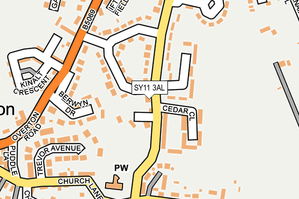 SY11 3AL map - OS OpenMap – Local (Ordnance Survey)