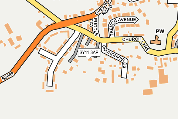 SY11 3AP map - OS OpenMap – Local (Ordnance Survey)