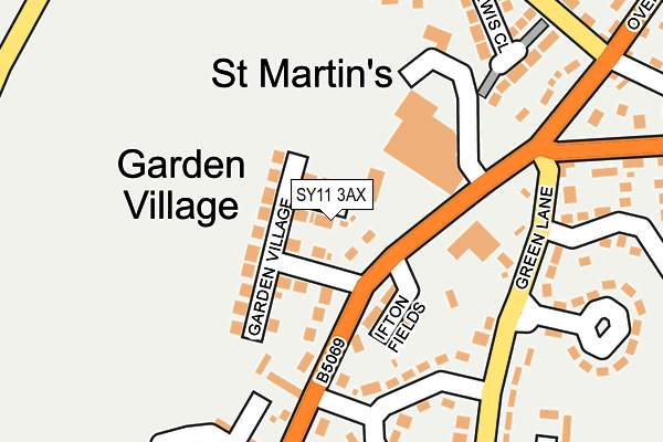 SY11 3AX map - OS OpenMap – Local (Ordnance Survey)