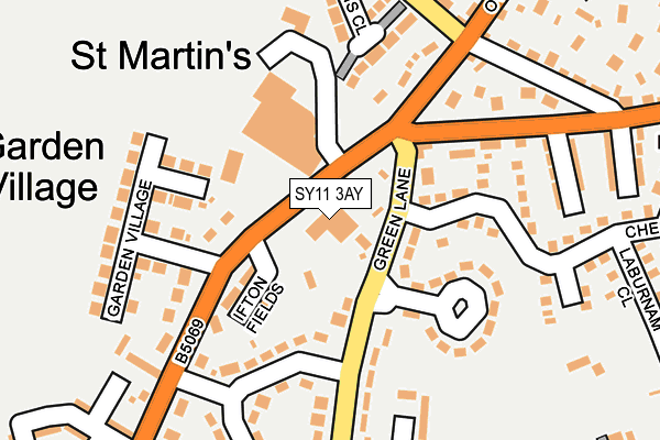 SY11 3AY map - OS OpenMap – Local (Ordnance Survey)