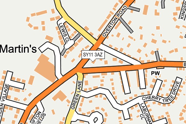 SY11 3AZ map - OS OpenMap – Local (Ordnance Survey)