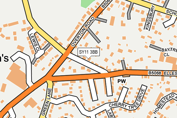 SY11 3BB map - OS OpenMap – Local (Ordnance Survey)