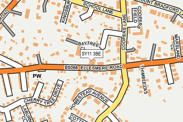 SY11 3BE map - OS OpenMap – Local (Ordnance Survey)