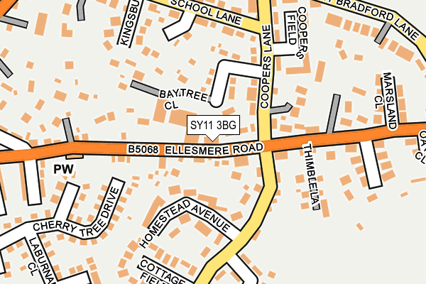 SY11 3BG map - OS OpenMap – Local (Ordnance Survey)