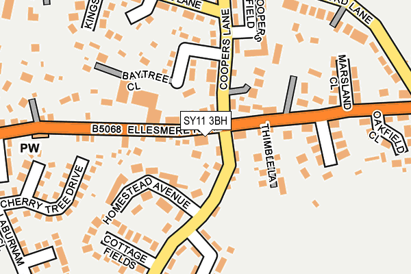 SY11 3BH map - OS OpenMap – Local (Ordnance Survey)