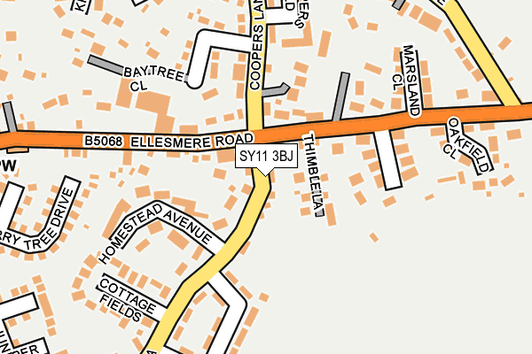 SY11 3BJ map - OS OpenMap – Local (Ordnance Survey)