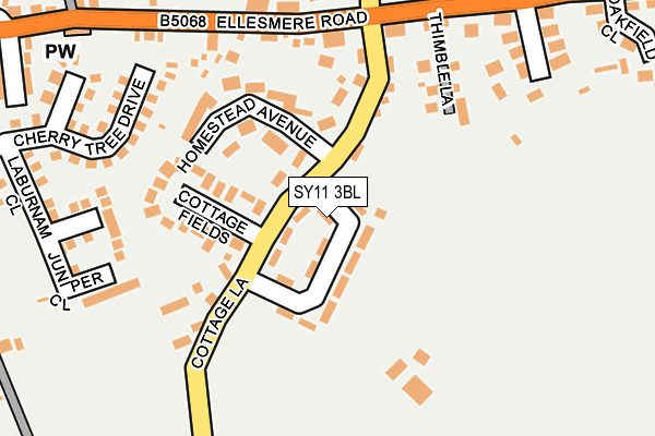 SY11 3BL map - OS OpenMap – Local (Ordnance Survey)