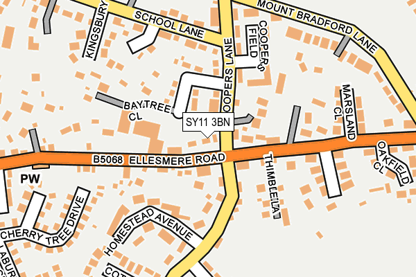 SY11 3BN map - OS OpenMap – Local (Ordnance Survey)