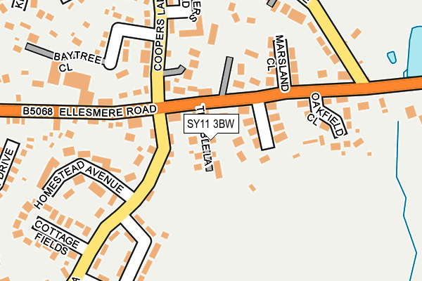 SY11 3BW map - OS OpenMap – Local (Ordnance Survey)