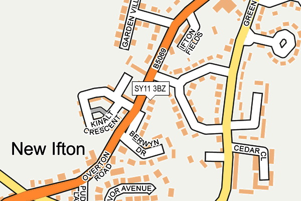 SY11 3BZ map - OS OpenMap – Local (Ordnance Survey)