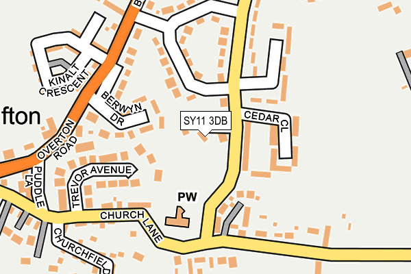 SY11 3DB map - OS OpenMap – Local (Ordnance Survey)