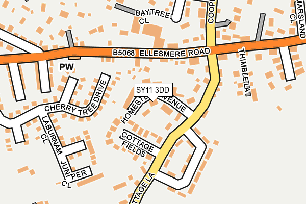 SY11 3DD map - OS OpenMap – Local (Ordnance Survey)