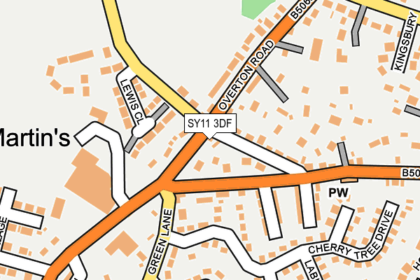 SY11 3DF map - OS OpenMap – Local (Ordnance Survey)