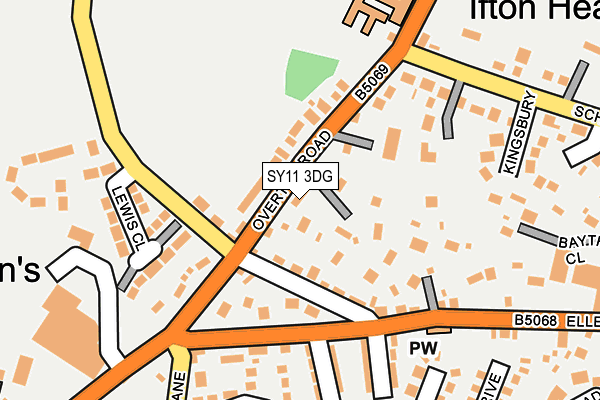 SY11 3DG map - OS OpenMap – Local (Ordnance Survey)