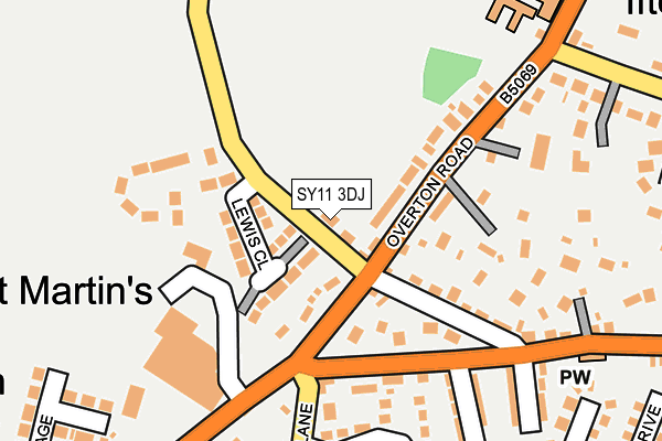 SY11 3DJ map - OS OpenMap – Local (Ordnance Survey)