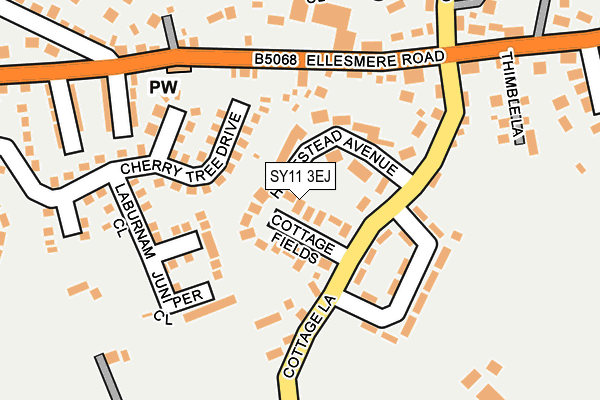 SY11 3EJ map - OS OpenMap – Local (Ordnance Survey)