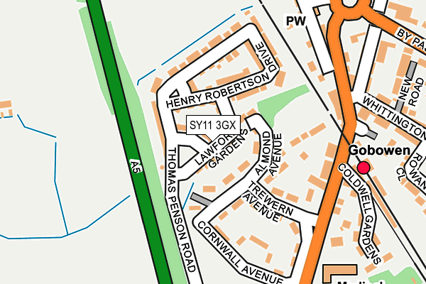 SY11 3GX map - OS OpenMap – Local (Ordnance Survey)