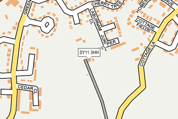 SY11 3HH map - OS OpenMap – Local (Ordnance Survey)