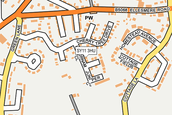 SY11 3HU map - OS OpenMap – Local (Ordnance Survey)