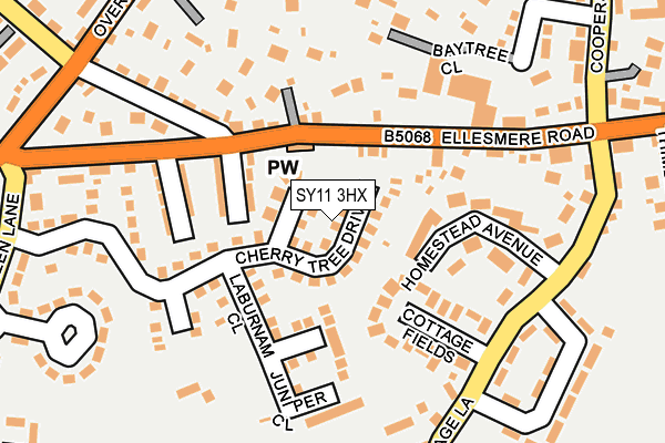 SY11 3HX map - OS OpenMap – Local (Ordnance Survey)