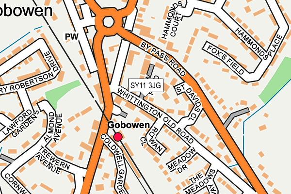 SY11 3JG map - OS OpenMap – Local (Ordnance Survey)