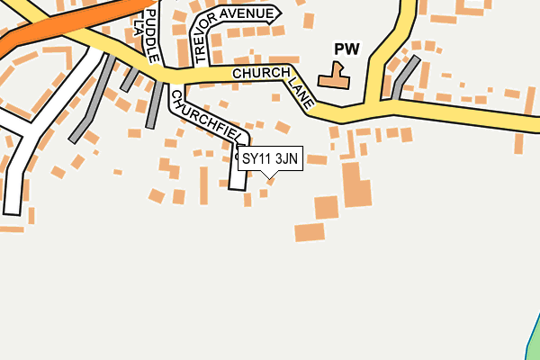 SY11 3JN map - OS OpenMap – Local (Ordnance Survey)