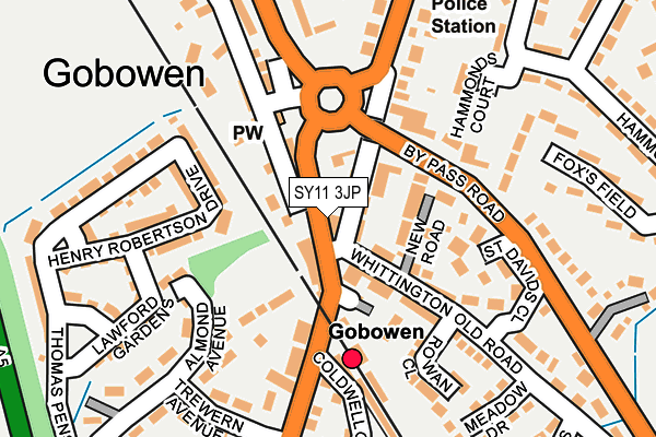 SY11 3JP map - OS OpenMap – Local (Ordnance Survey)