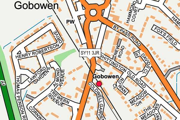 SY11 3JR map - OS OpenMap – Local (Ordnance Survey)