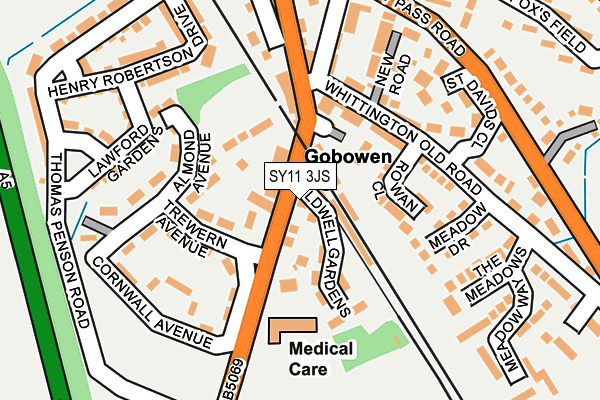 SY11 3JS map - OS OpenMap – Local (Ordnance Survey)