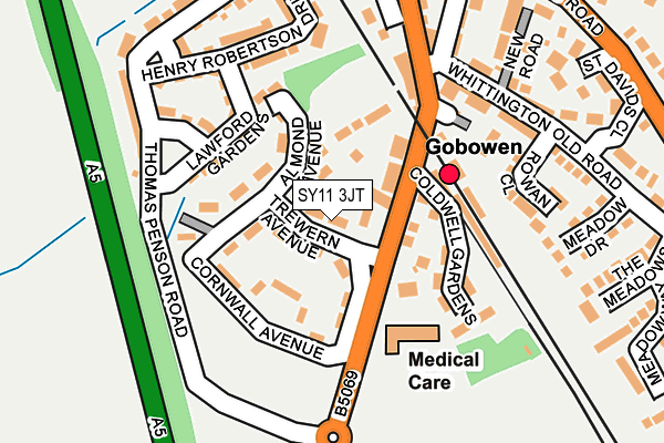 SY11 3JT map - OS OpenMap – Local (Ordnance Survey)