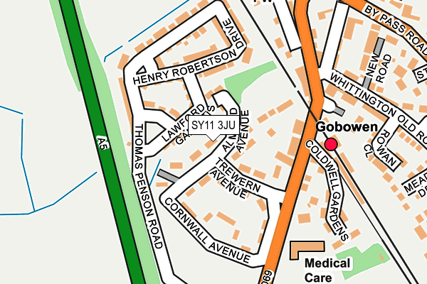 SY11 3JU map - OS OpenMap – Local (Ordnance Survey)