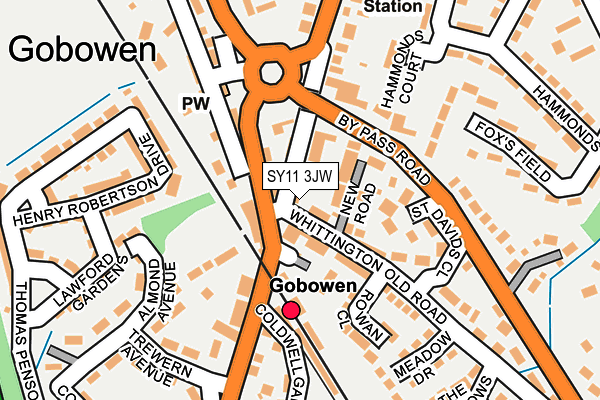 SY11 3JW map - OS OpenMap – Local (Ordnance Survey)