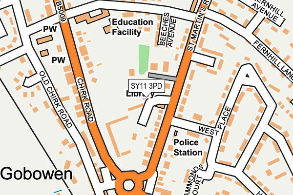 SY11 3PD map - OS OpenMap – Local (Ordnance Survey)